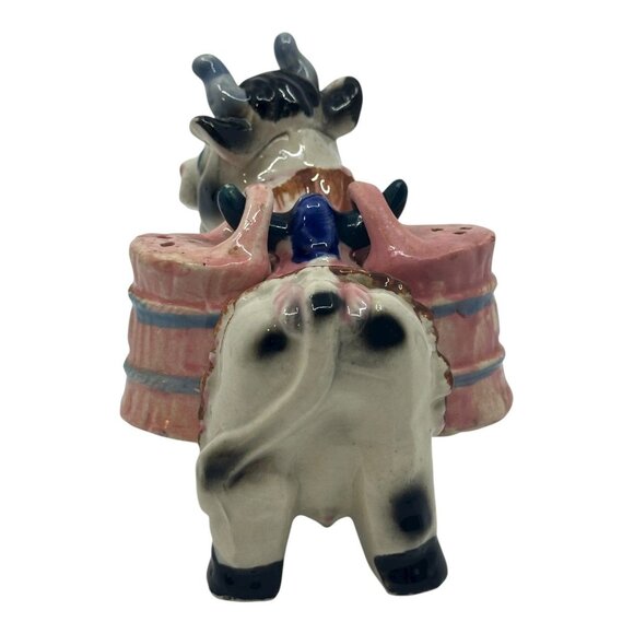 Hand-Painted Ceramic Cow Salt & Pepper Shakers Vintage Collectible 1950s Style - Picture 3 of 11